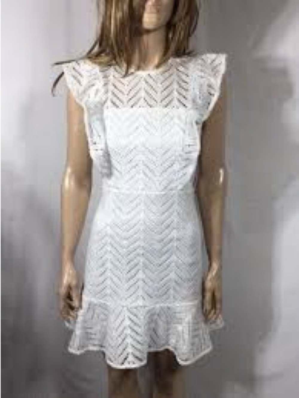 Aqua White Lace Flutter Mini Dress from Bloomingdale’s retail $118 size small